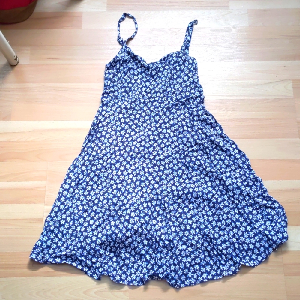 Strappy blue floral sundress